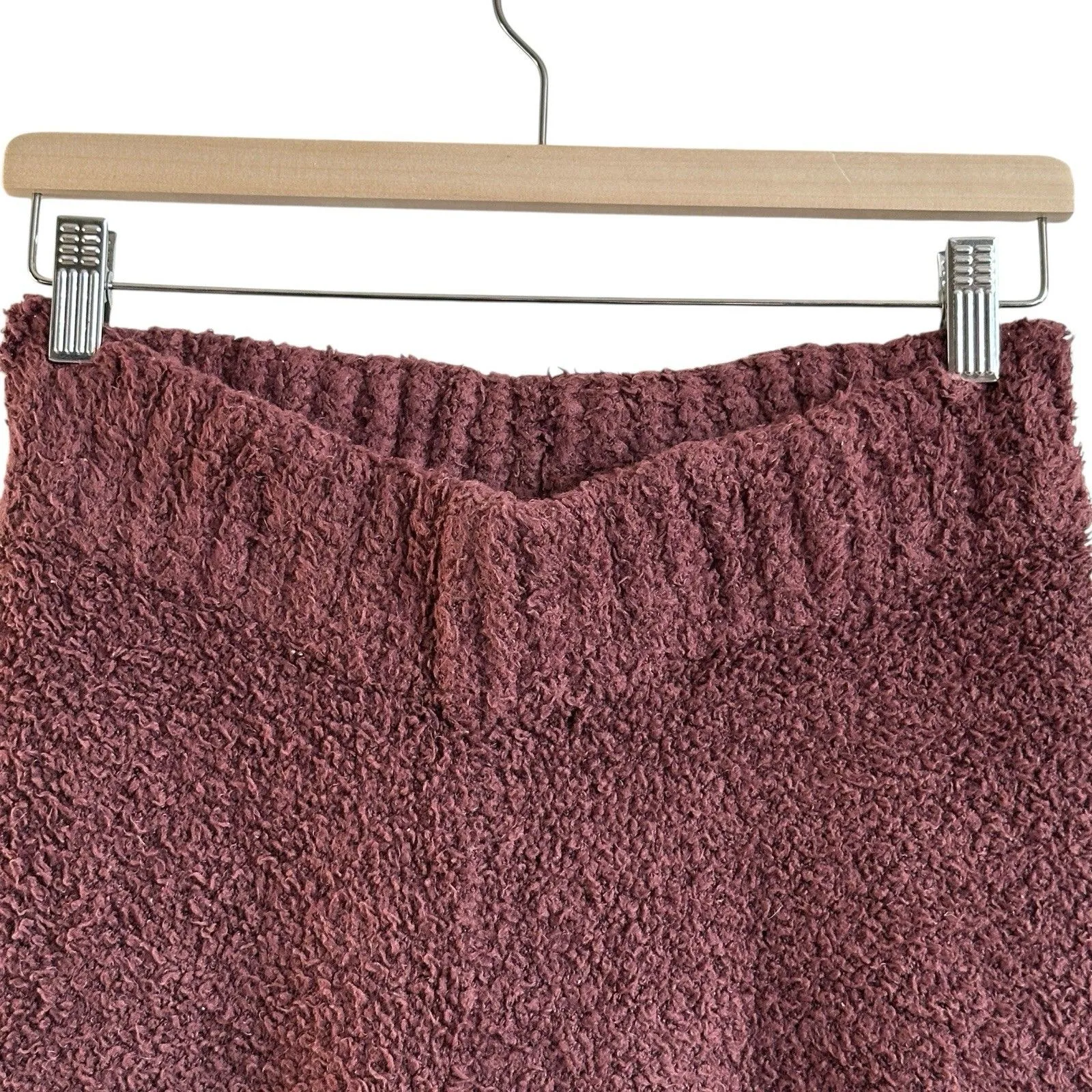 Skims Brown Cozy Knit Wide Leg Lounge Pants Garnet Bouclé Size S/M Size M - Image 5