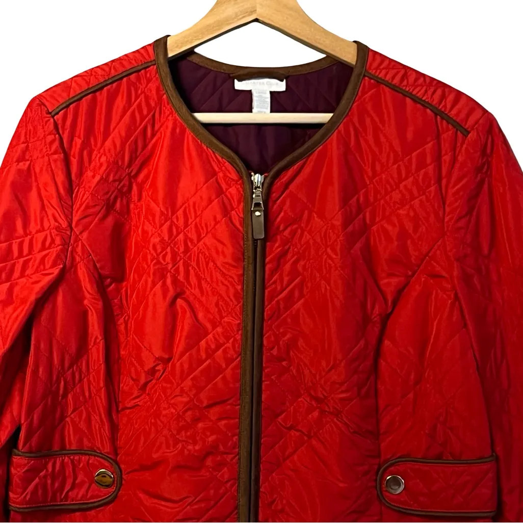 Charter Club Womens Quilted Barn Chore Jacket Sz L Equestrian Preppy Old Money - Image 2