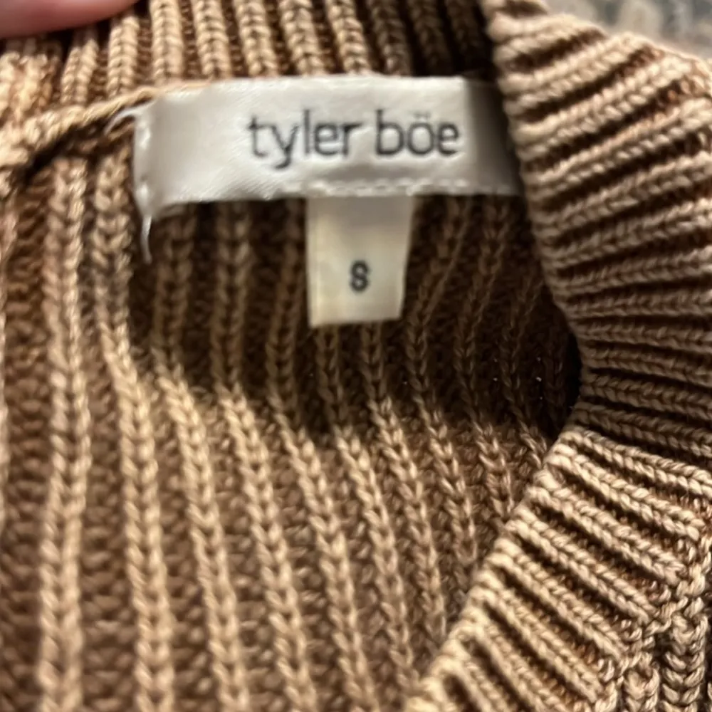 Tyler Boe Cotton Mineral Wash Crew Neck Sweater Tan - Image 7