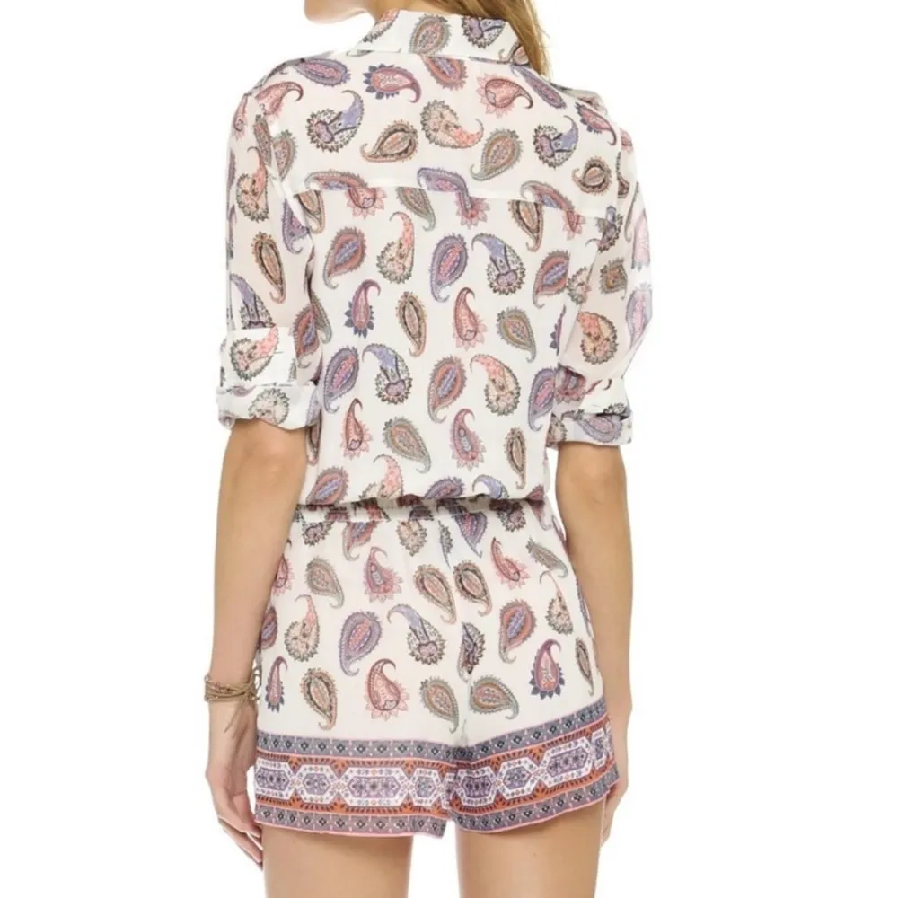 Tory Burch Brigitte Paisley Silk Romper Size Small - Image 2