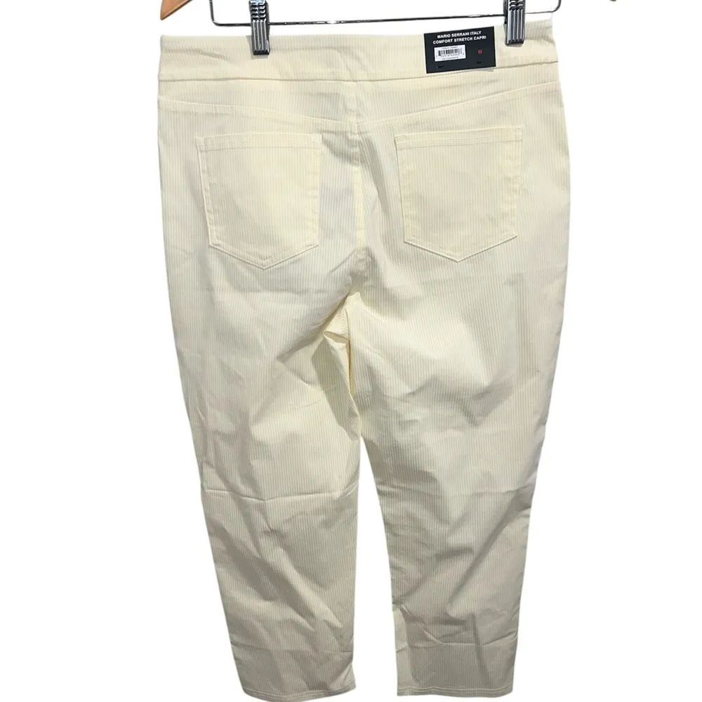 NEW Women’s Mario Serrani Light Cream Cropped Pants - Image 2
