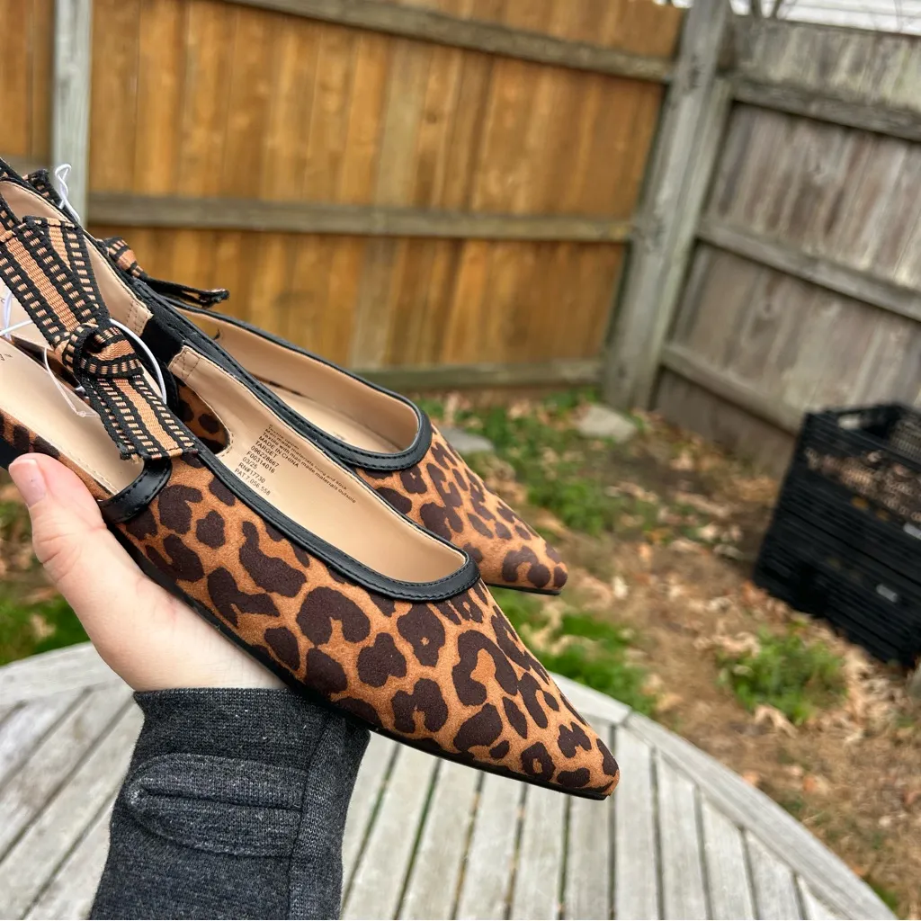 Women's London Sling Back Flats - A New Day size 8 animal print cheetah brown - Image 8