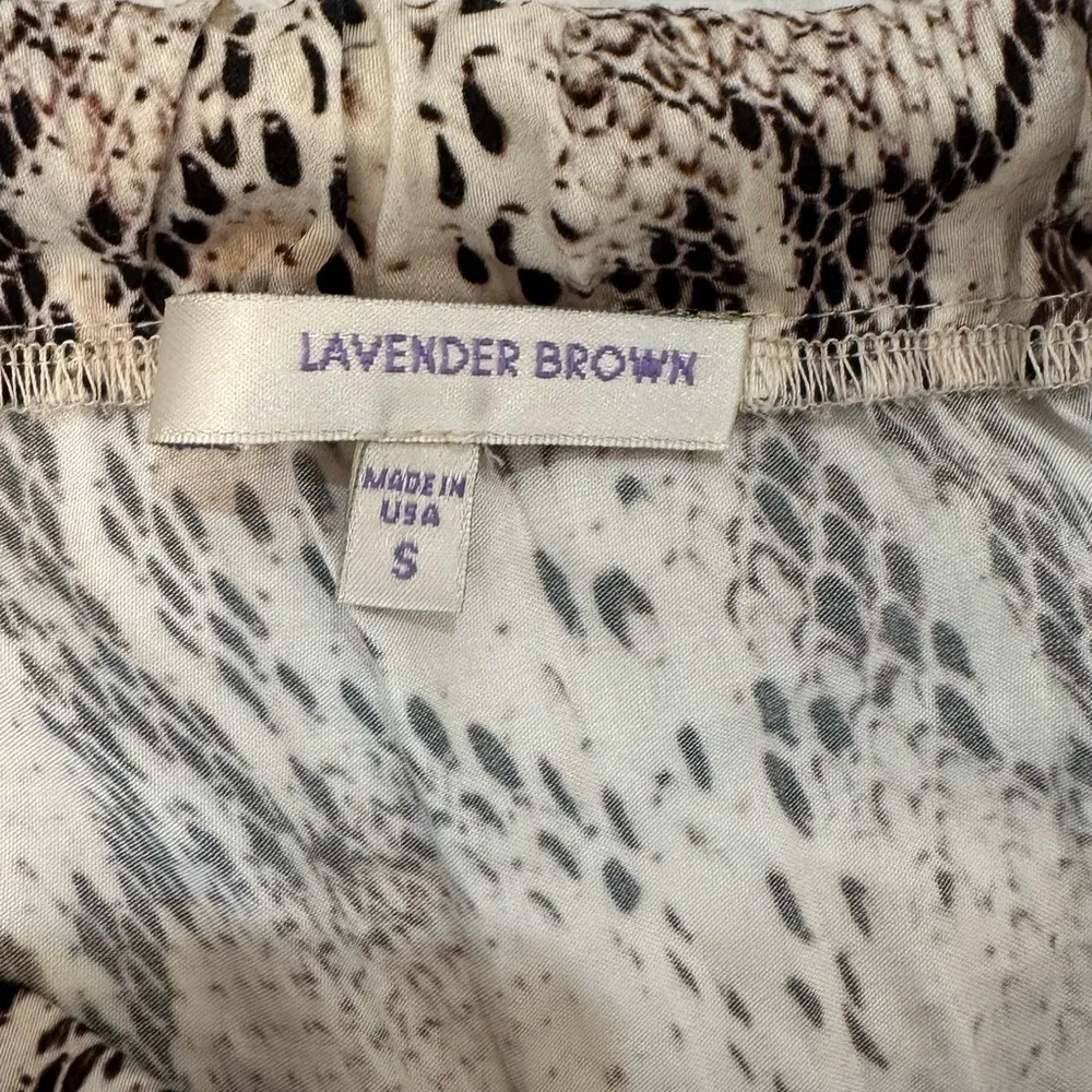 Lavender Brown Gray Snake Print Jumpsuit size S - Image 3