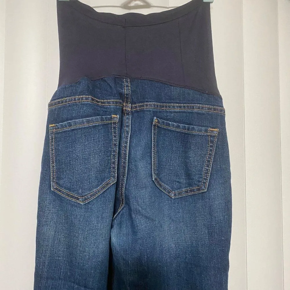 Old Navy Denim regular maternity Capri blue jeans. Panel provides gentle back su - Image 5