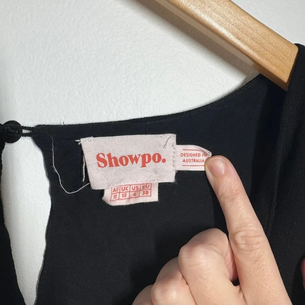 Showpo Top Women L Black Tunic Stevie Nicks Witchy Dark Romantic Boho Whimsigoth - Image 6