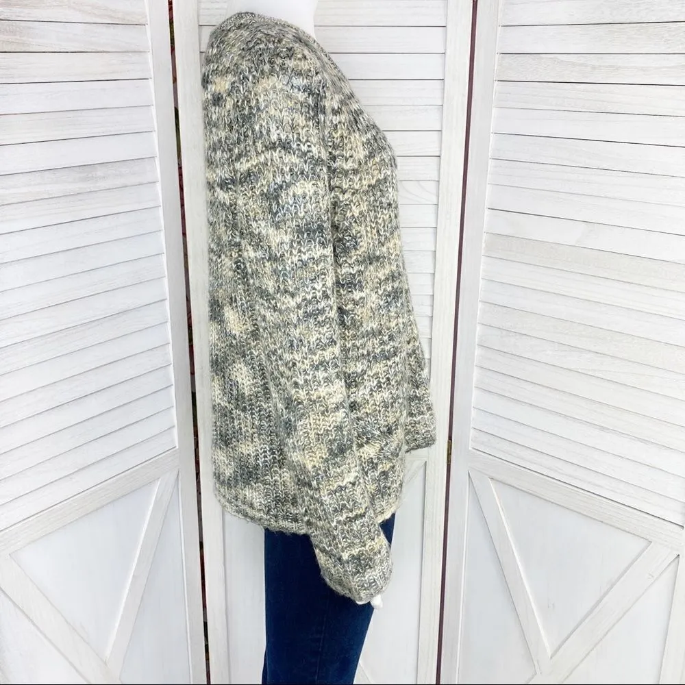 Rewind Marbled Loose Weave Sweater Gray Tan Medium Pullover - Image 3