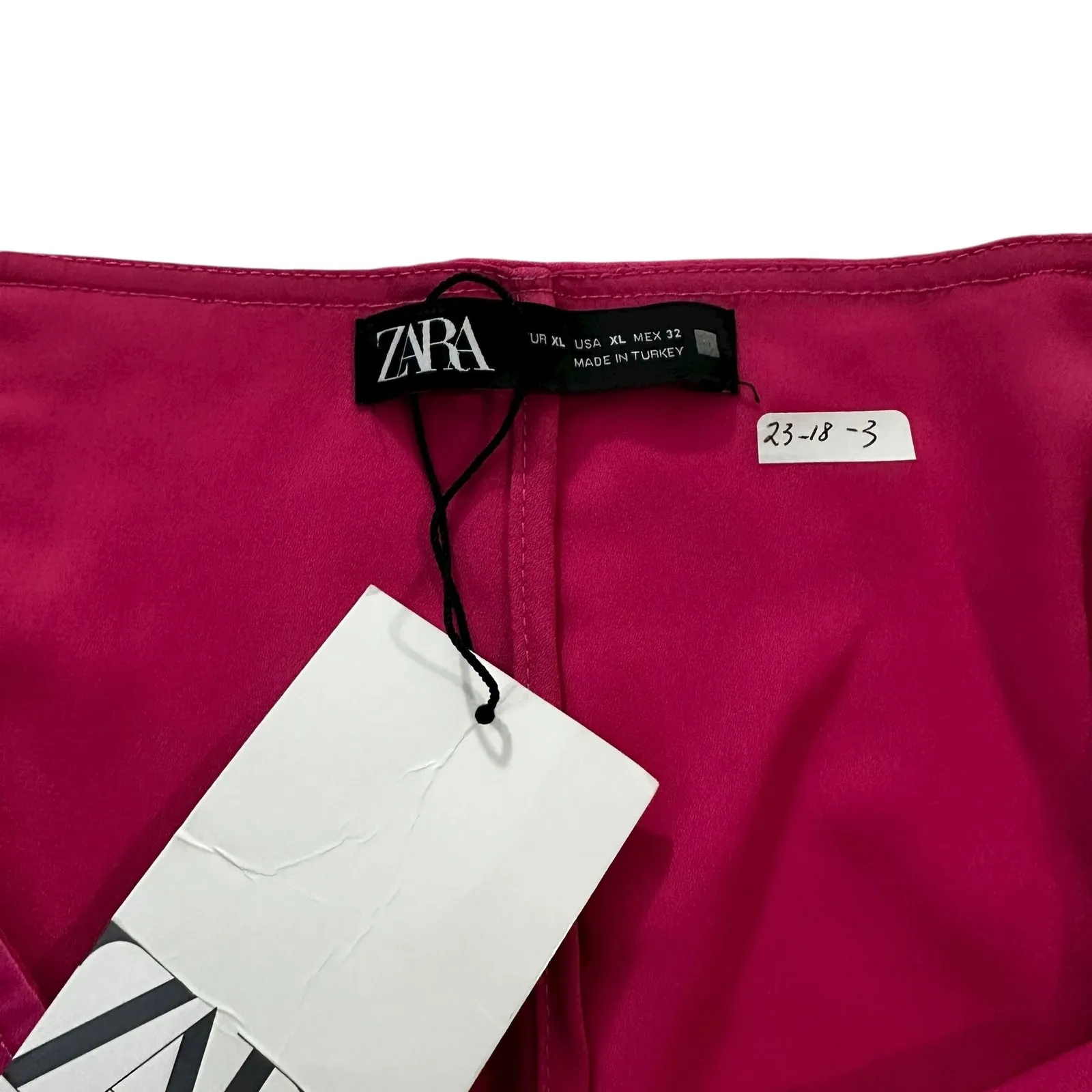 Zara Pink Satin Mini Skort/Skirt Women's Size XL NWT | 23-18-3 - Image 3