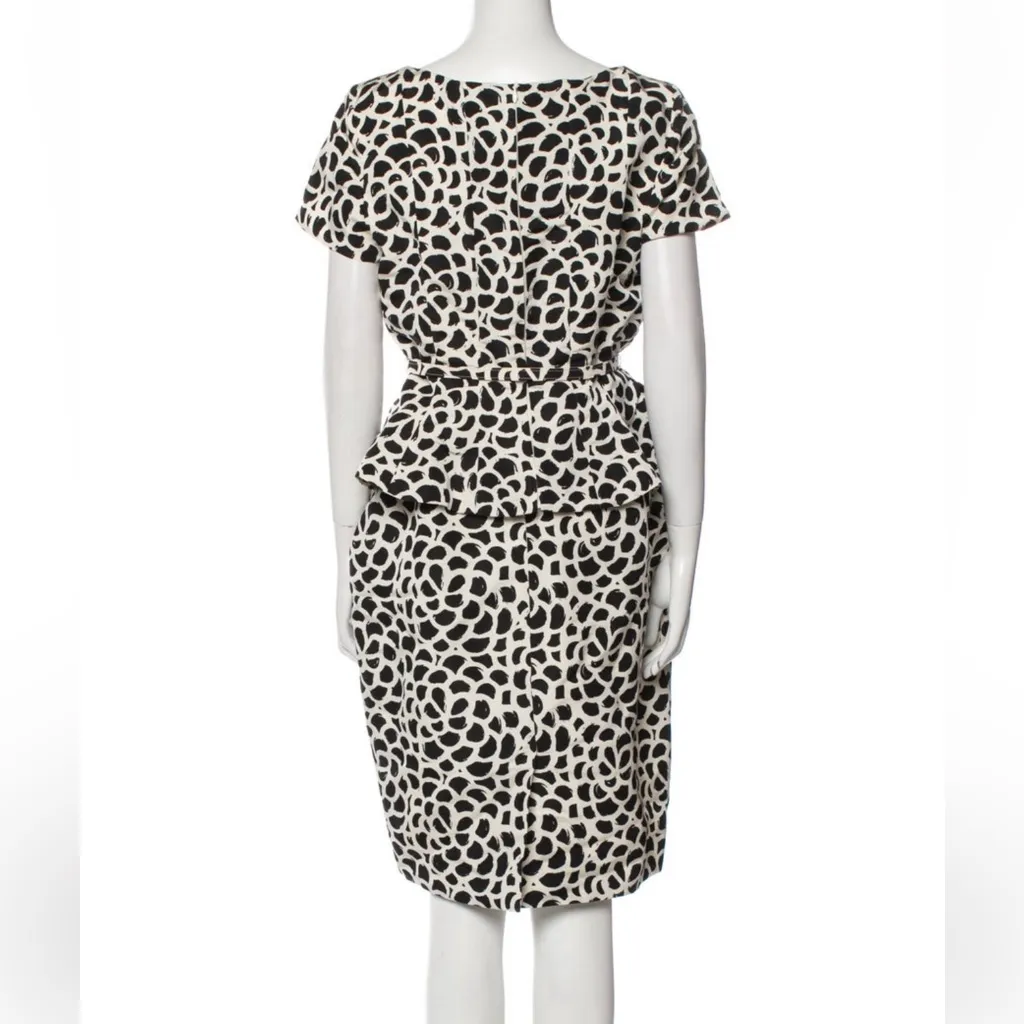 Oscar de la Renta Black and White Patterned Dress - Image 6