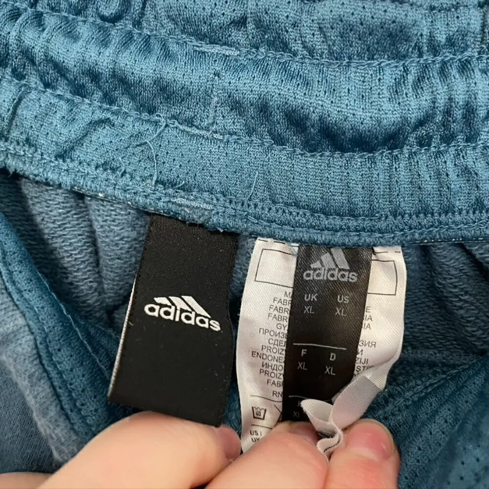 ADIDAS Blue w/ Red Logo Pull On Drawstring Active Joggers / Sweatpants Sweats XL - Image 4