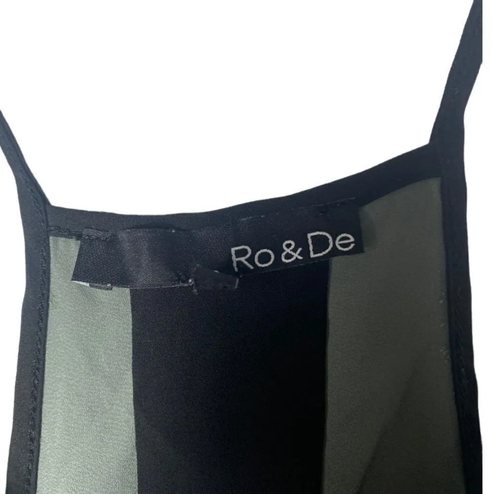 Ro & De Women’s Green Black Racerback Tank Top Small Lightweight Blouse - Image 6