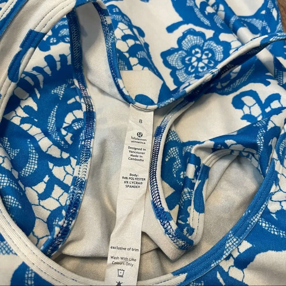Lululemon Cool Racerback Laceoflage Beaming Blue Size 8 - Image 4