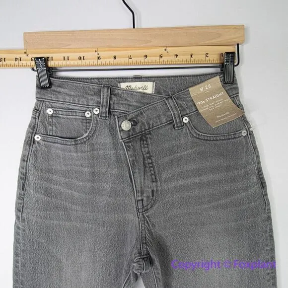 New! Madewell The '90s Straight Jean in Burwick‎ Wash: Cross-Tab Edition, 26 - Image 6