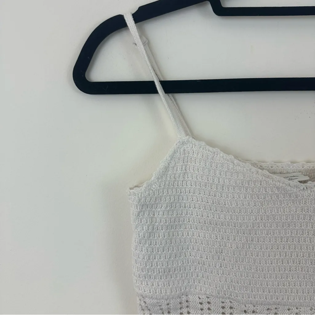 Abercrombie & Fitch White Crochet Cropped Cami Tank Top Size XS Women's - Image 2