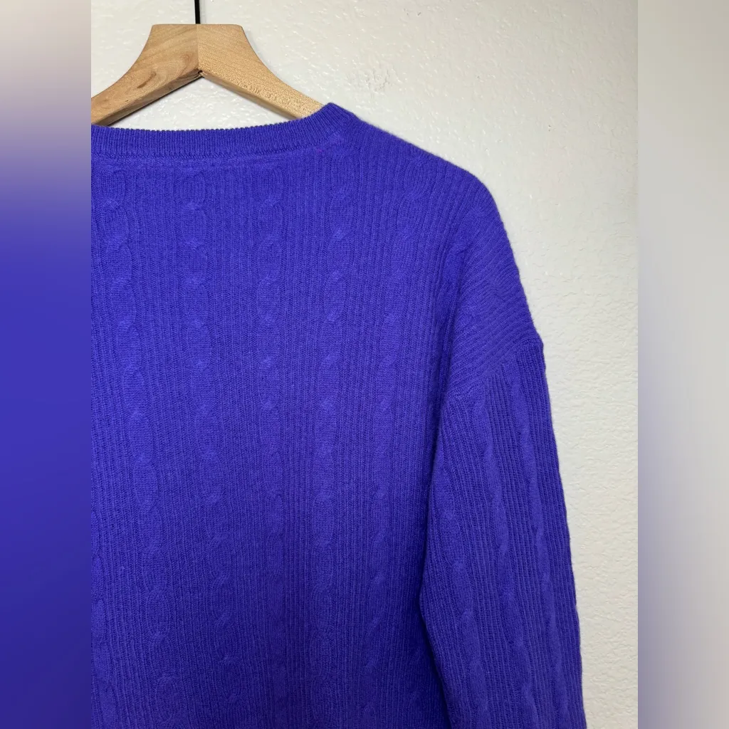 360 Cashmere Amelie Braided Cashmere Sweater in Purple size Small $389 - Image 13