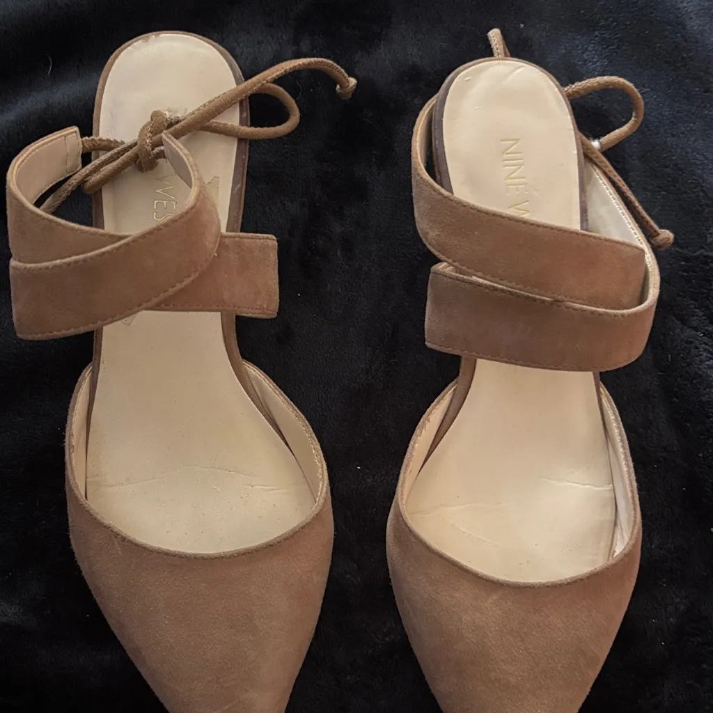 Nine West  Brown Mules with Strap - Image 3