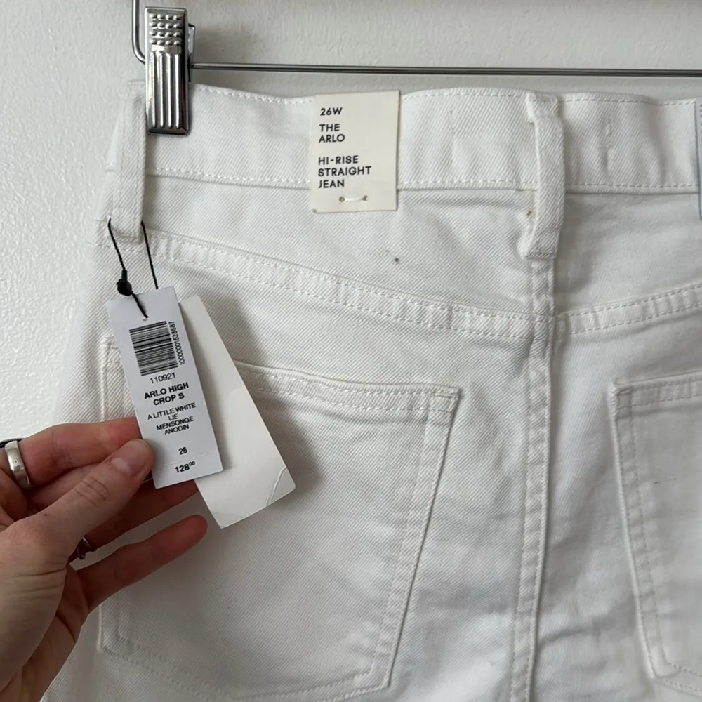 NWT Denim Forum Aritzia 26 The Arlo High Rise Straight in White - Image 10