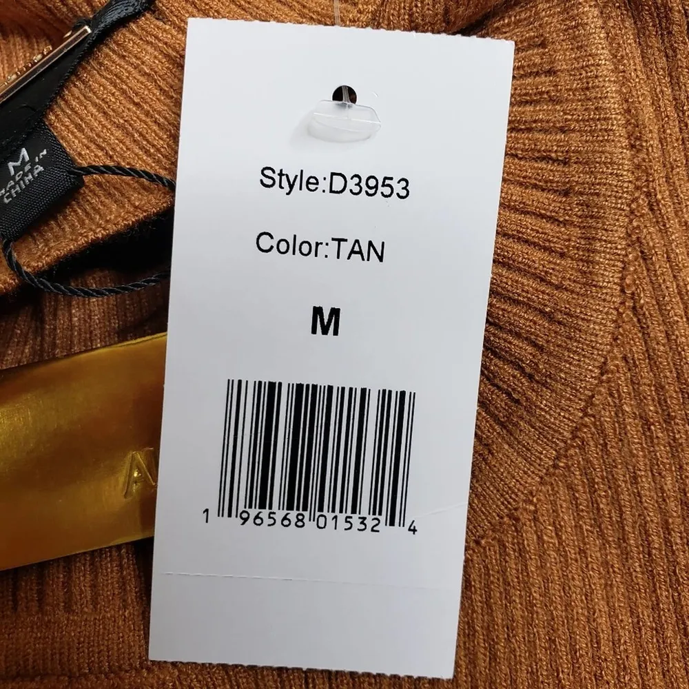 Alexia Admor Womens M Eliah Long Sleeve Knit Midi Dress in Tan NEW - Image 15