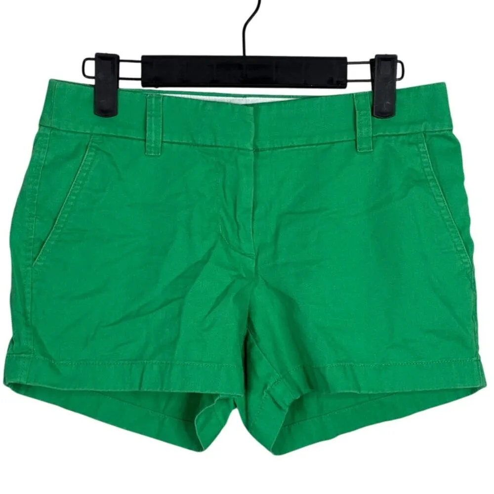 J. Crew Classic Mid Rise Chino Lightweight Shorts Pockets Belt Loops 0 Green - Image 2