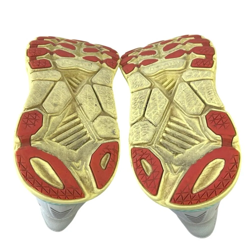 Hoka One One Clifton 7 Womens Mint/Yellow Lace Up Running Sneakers Shoes Sz 6.5 Blue - Image 4