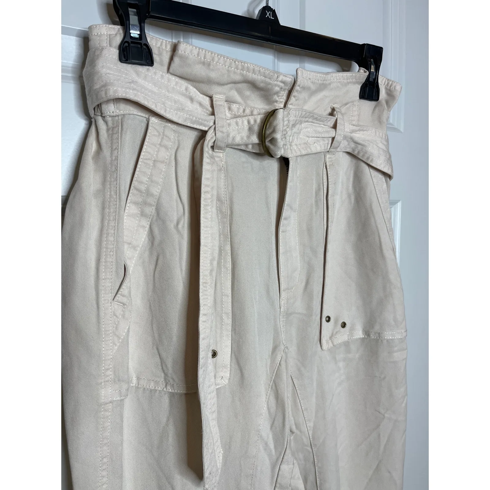 Revolve‎ x Pam & Gela NEW Paperbag Waist Pant Jogger Wheat Color Size P Or XS - Image 4