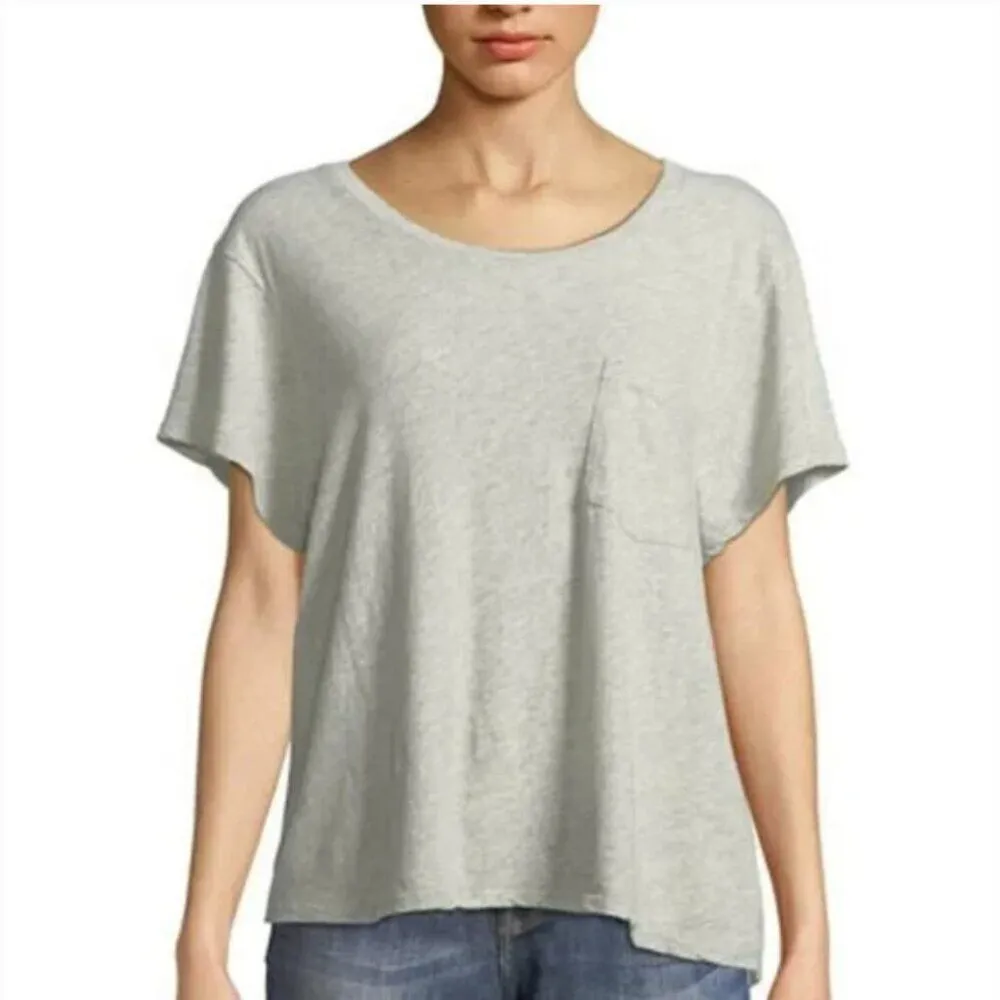 James Perse Grey Cropped Boxy Short Sleeve T-Shirt Size Large 3 NWOT - Image 2