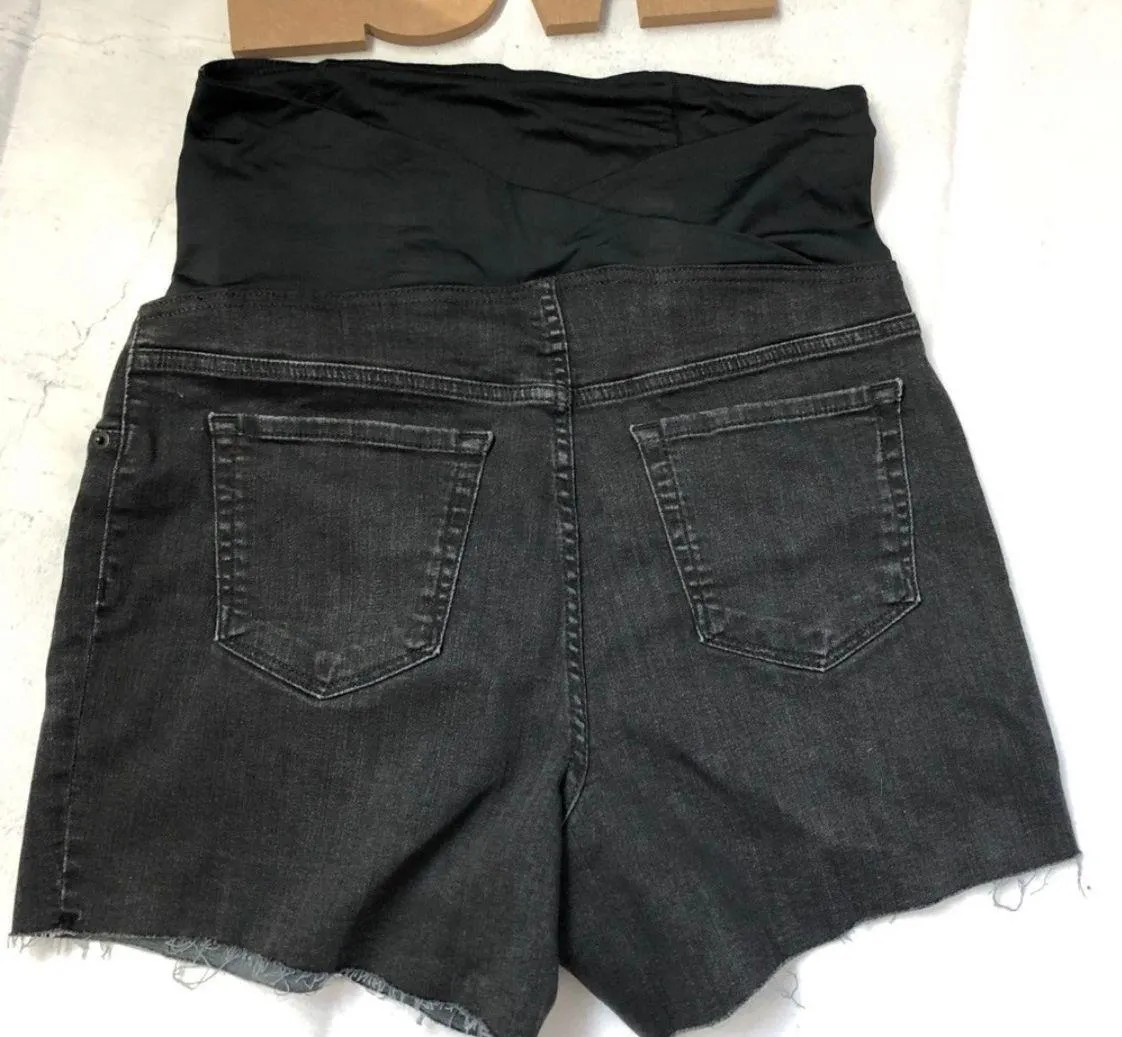 NWT Maternity Crossover Panel Midi Jean Shorts  - Image 5