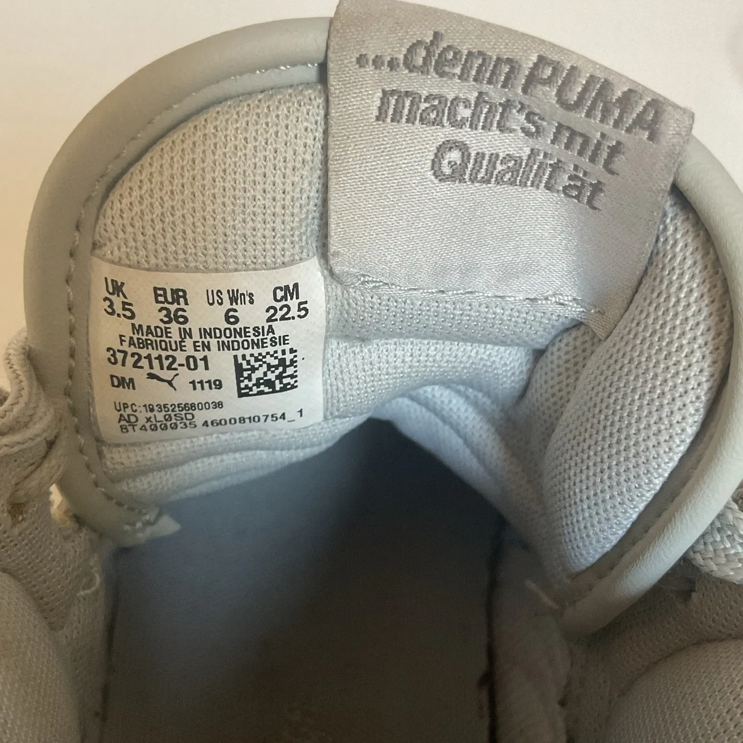 Puma Metallic Silver Studded Sneakers High Top  Women's 6 EUR 36  Germany Design - Image 9