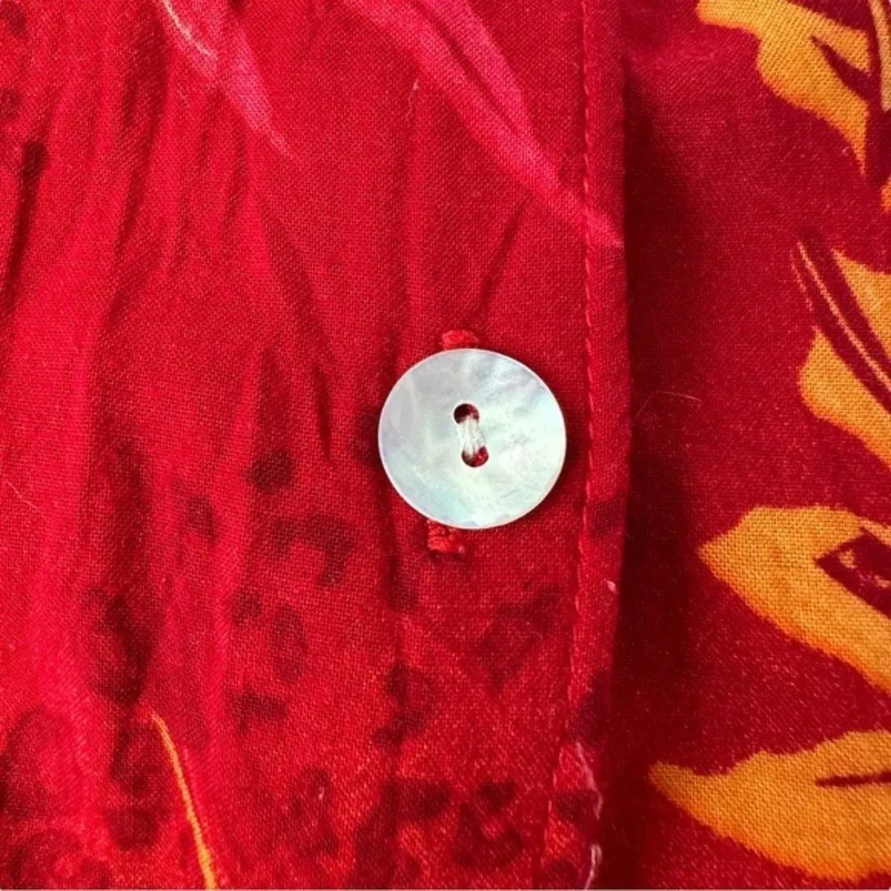 Vintage Hawaiian Sleeveless Shirt Dress Button Down Tropical Size petite medium - Image 7