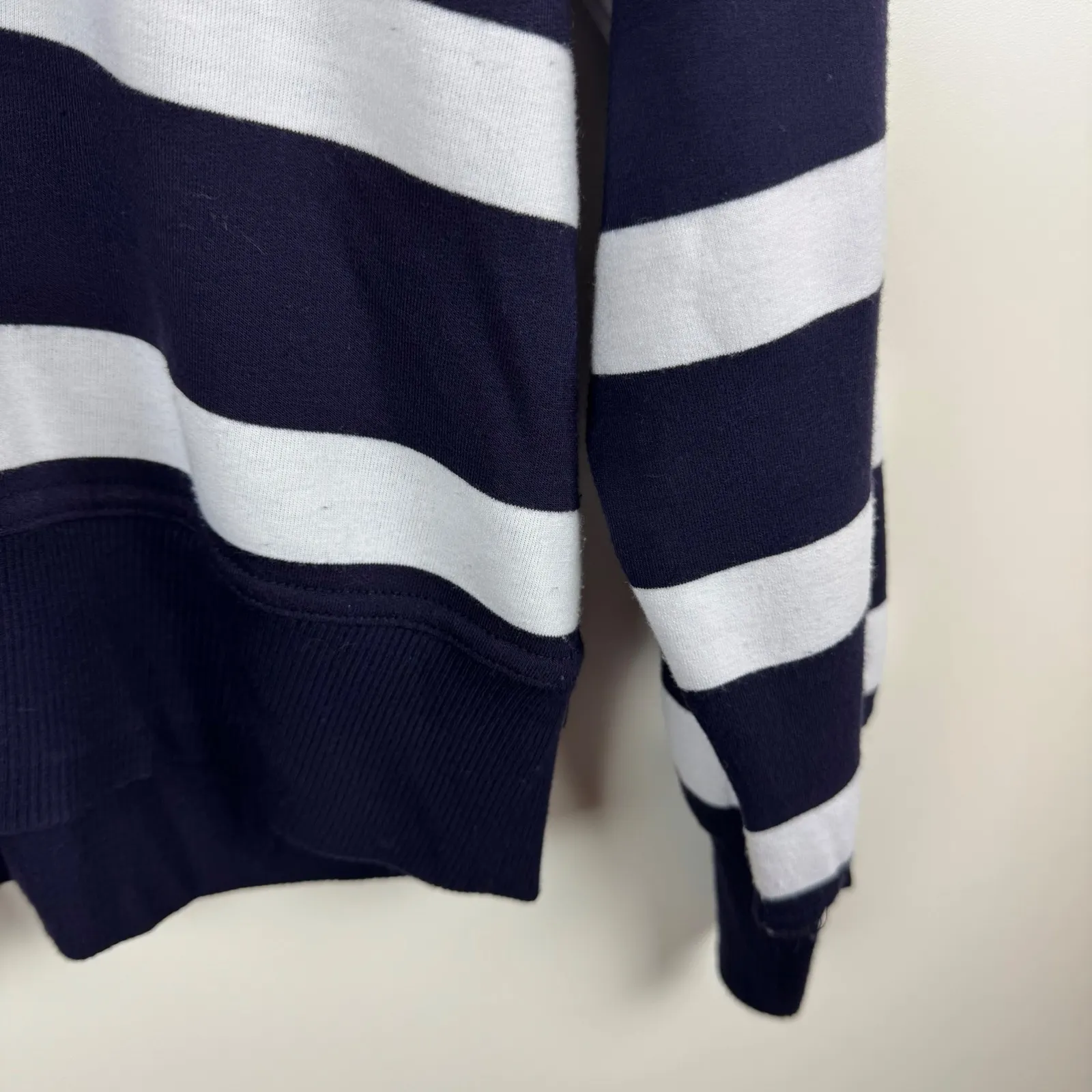 Workshop Womens Striped Mon Amour Top Sz Large Graphic Pullover French Comfort - Image 3