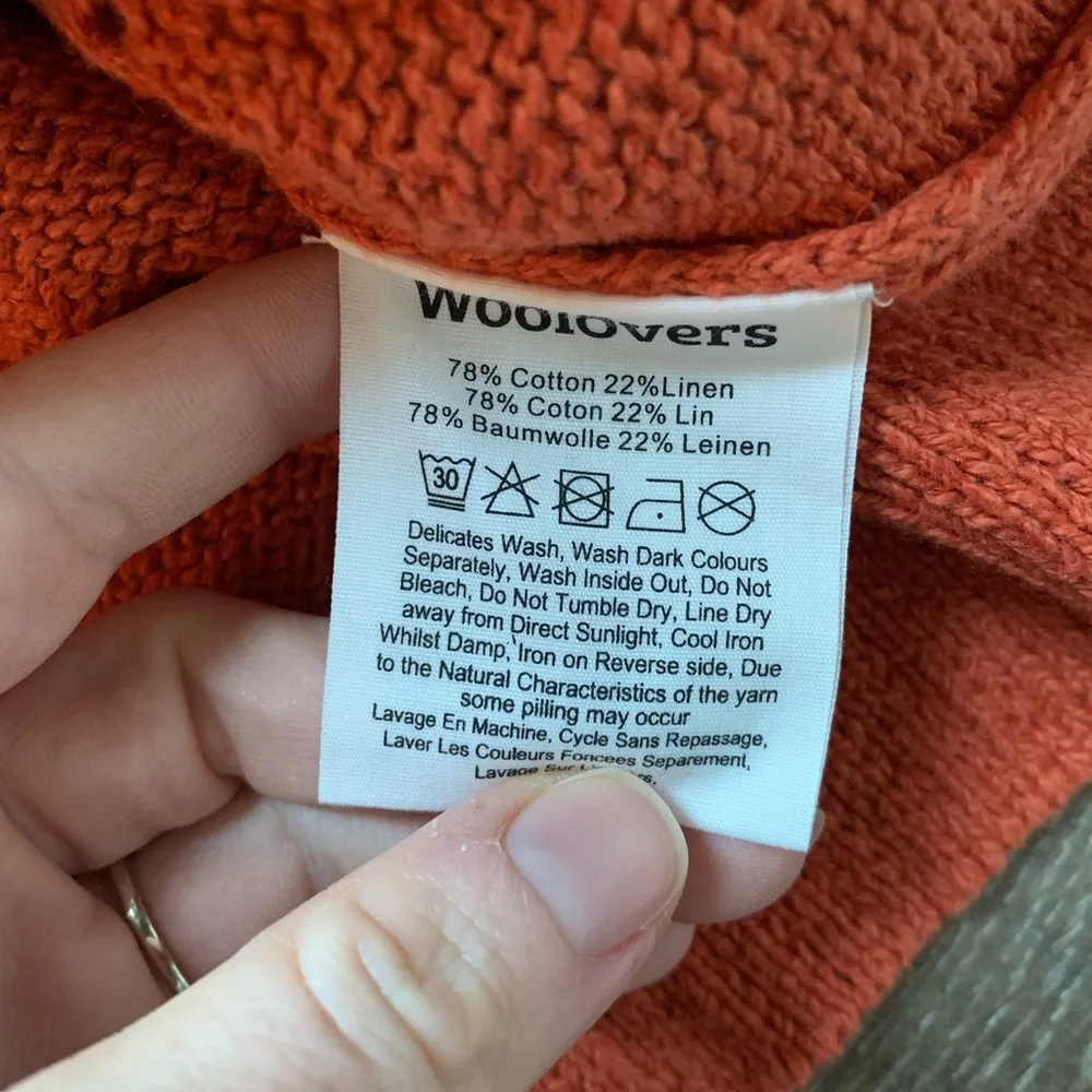 WoolOvers Boat Neck Jumper With Centre Front Detail in Dark Papaya M Orange Size M - Image 6