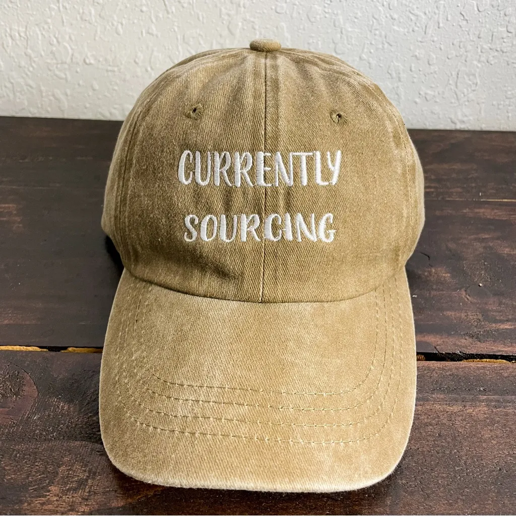 Reseller Dad Hat Currently Sourcing Unisex Baseball Cap Tan - Image 4