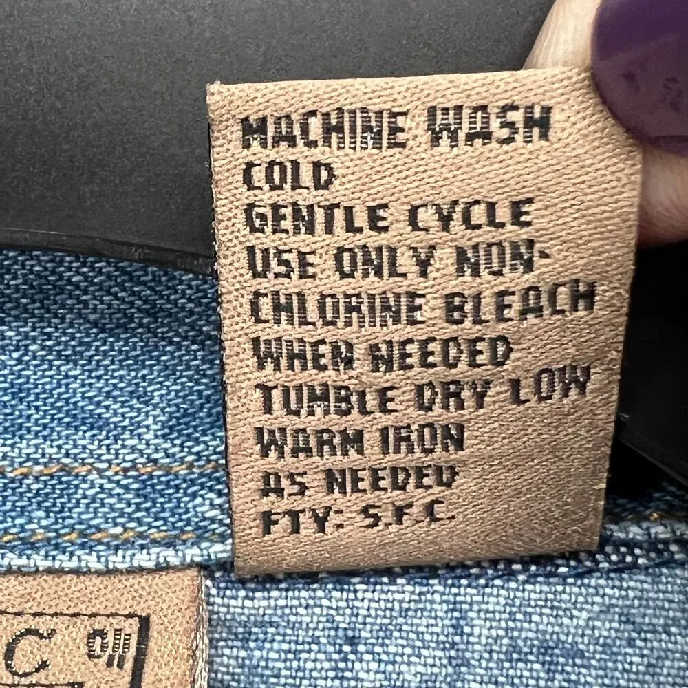 Don't Mess With Texas Jean Jacket Womens XL Blue Denim Studded Western Cowgirl - Image 13