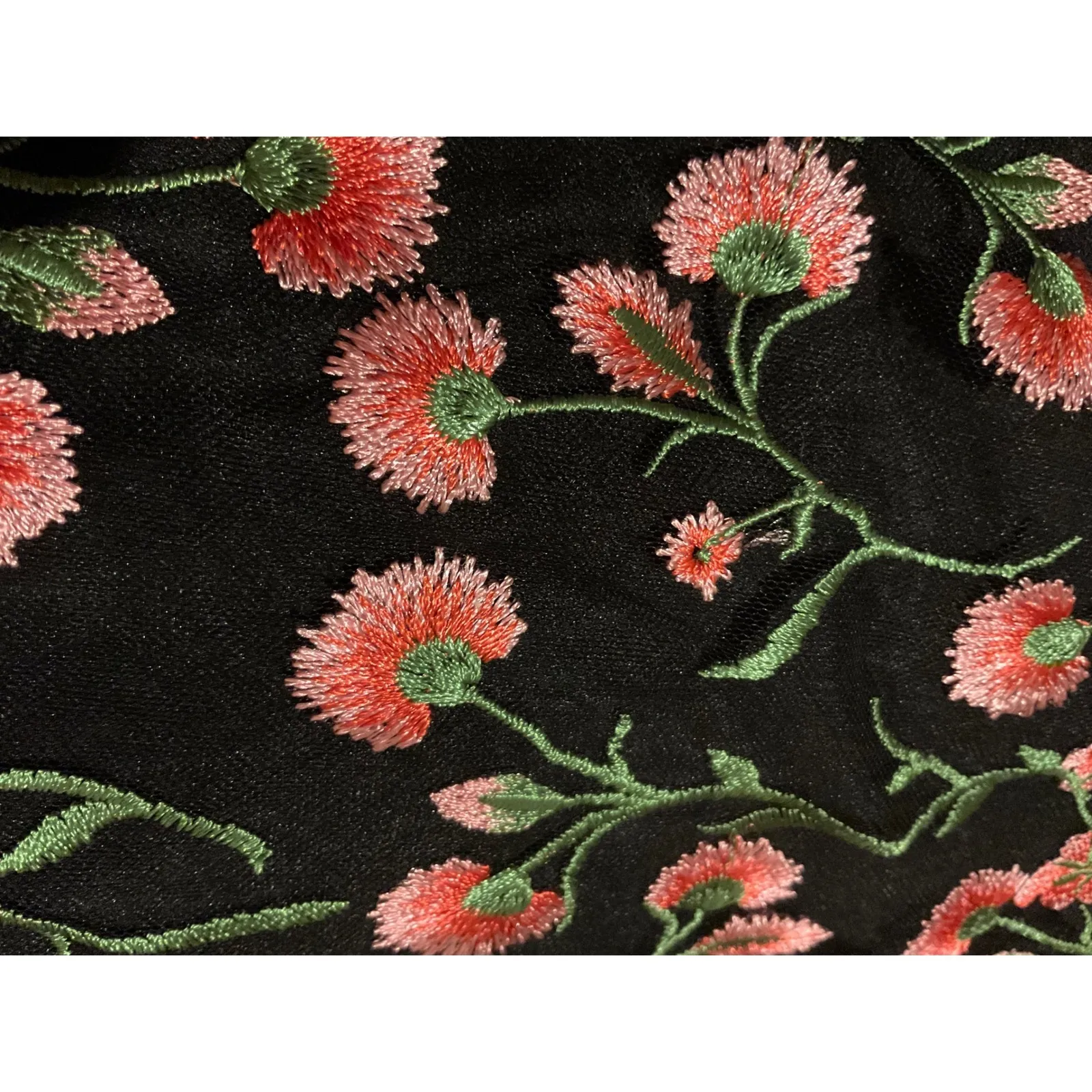 NWT Adrianna Papell Black Floral‎ Vines Bell Sleeve V Neck Dress 14W - Image 4