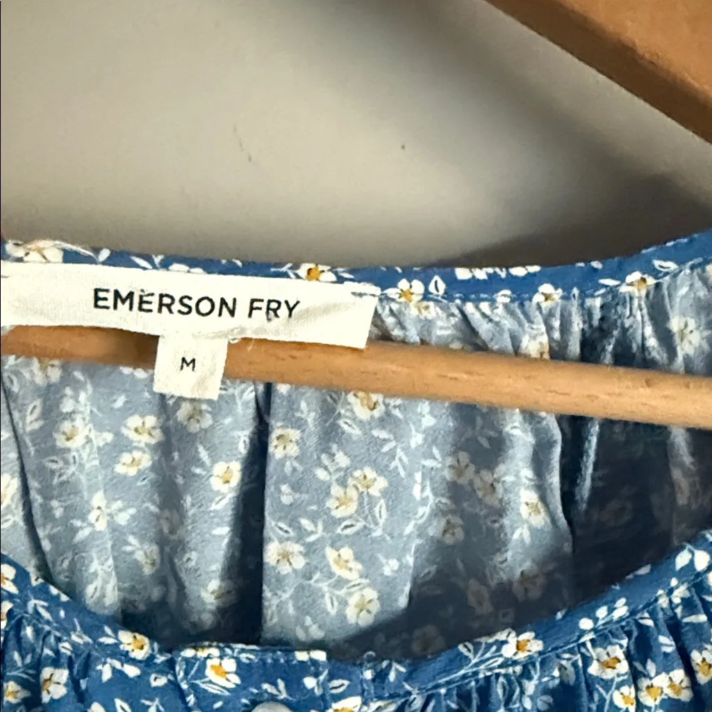 EMERSON FRY Pablo Flowers Frances Blouse Medium Blue - Image 7