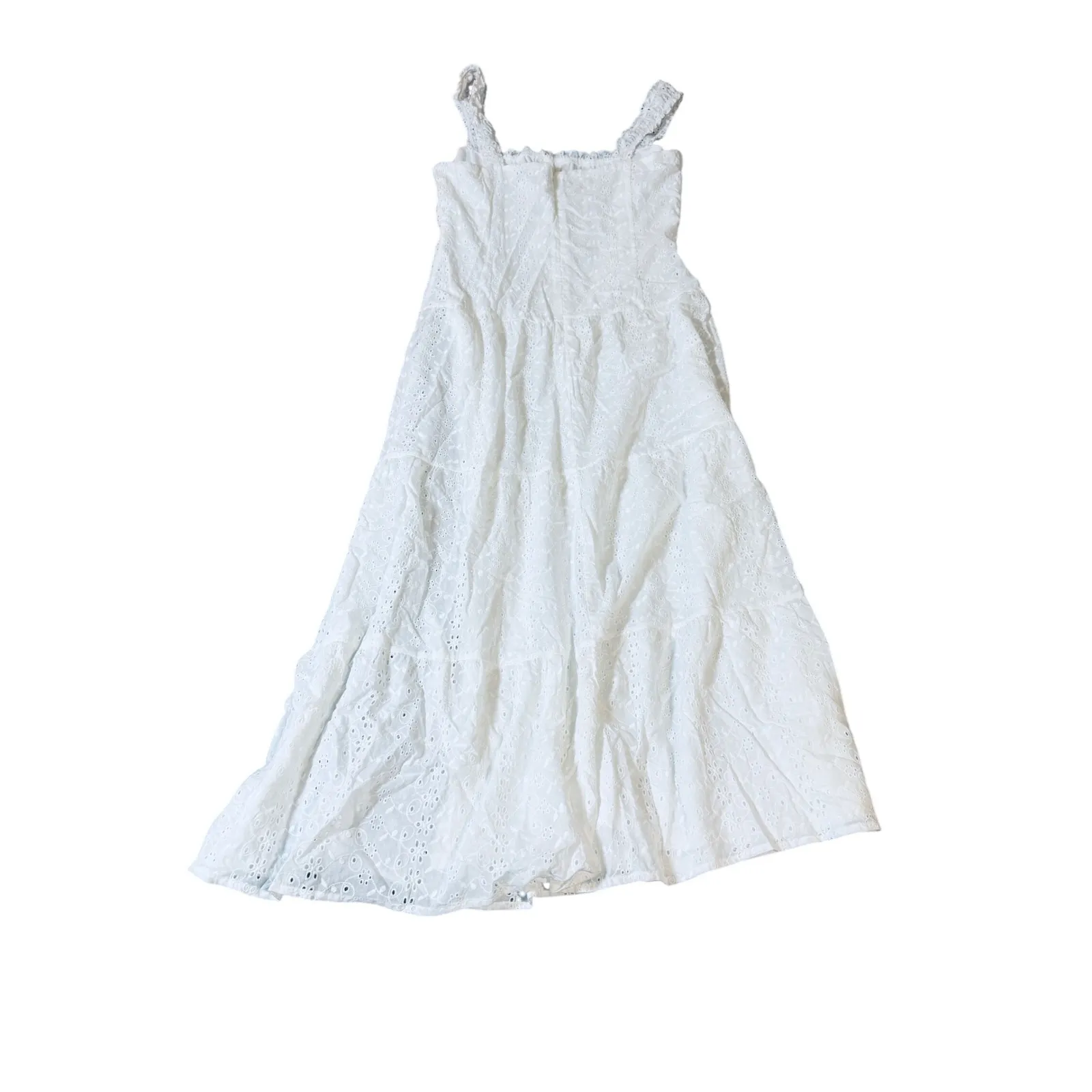 NWOT Lulus XL Nerissa White Eyelet Embroidered Ruffled Drop Waist Midi Dress - Image 11