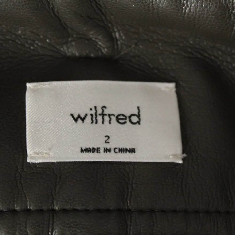 Aritzia Wilfred High Tied Faux Leather Belted Pants Olive Pockets Vegan 79497 2 - Image 5