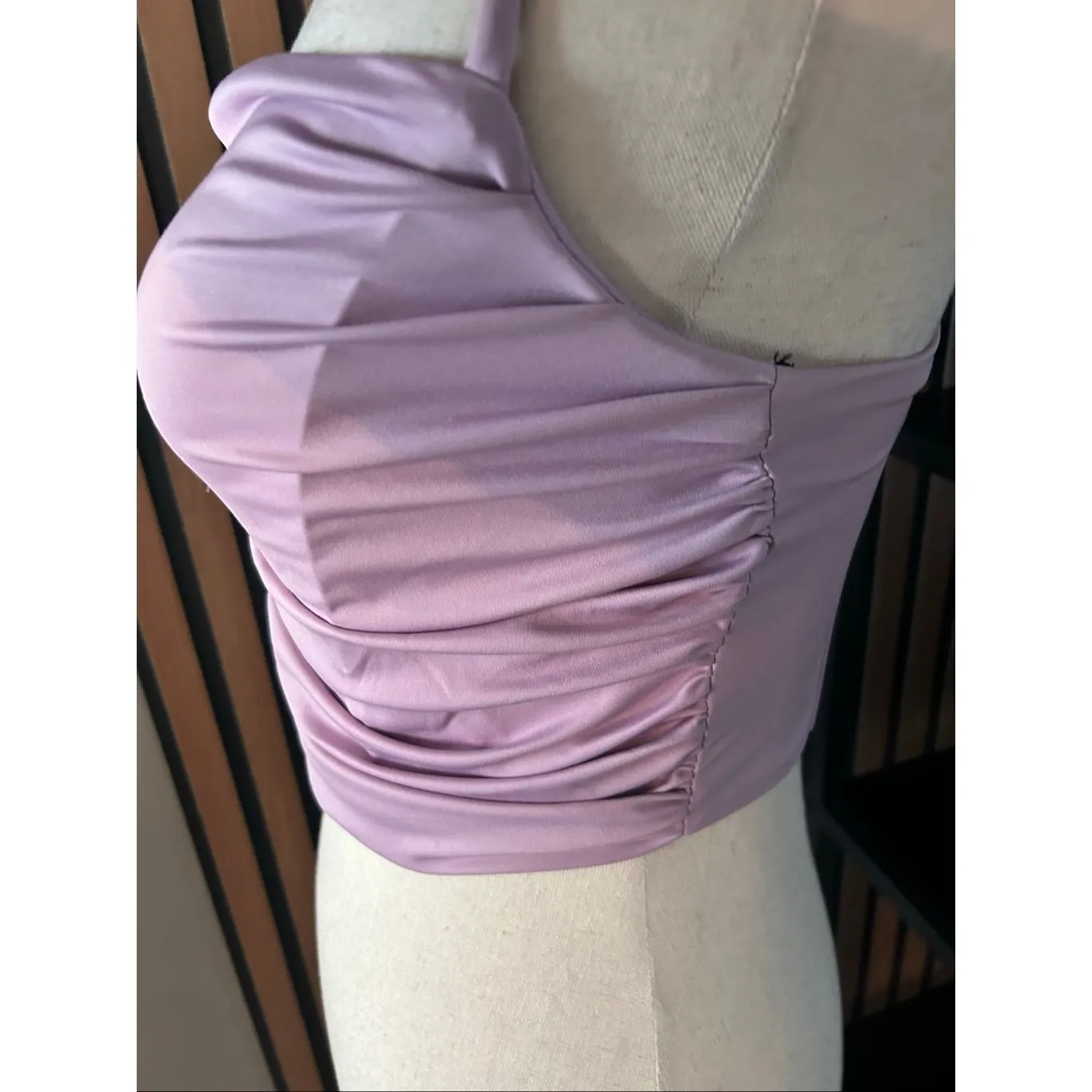 Forever 21  medium drop top with corset purple short cut off - Image 2