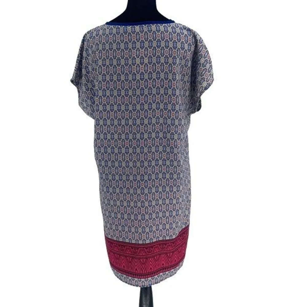 PLEIONE SHIFT DRESS Small Royal Blue/Pink/Yellow Print Capped Sleeve NWT‎ - Image 4