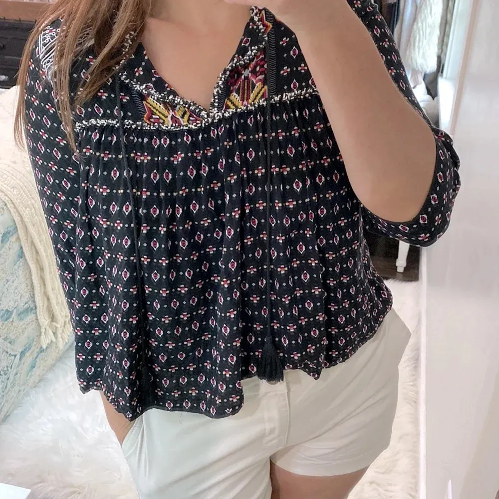 MAEVE ANTHROPOLOGIE boho embroidered top size small - Image 3