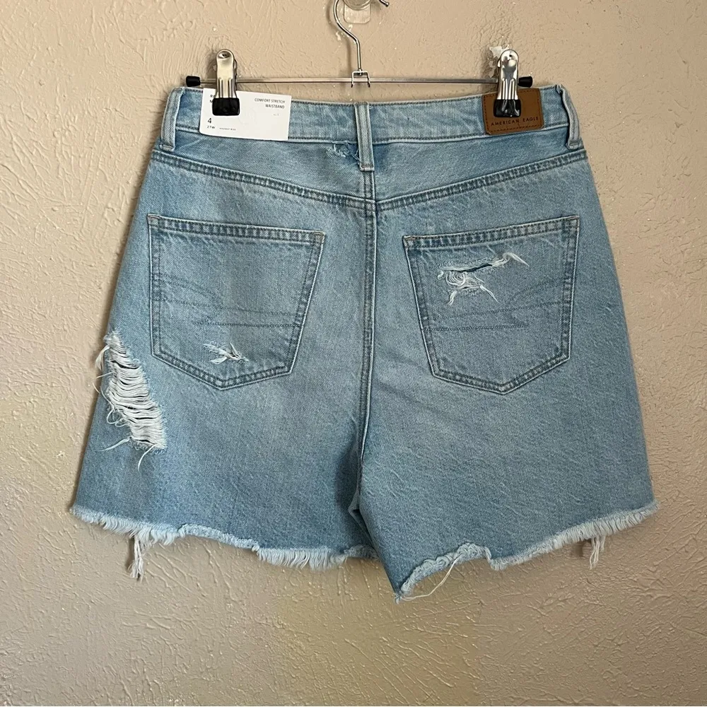 NWT American Eagle Distressed Relaxed Mom Shorts 4 27 - Image 2