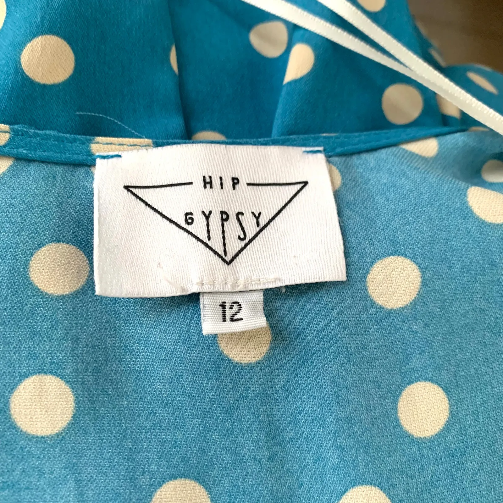 Verge Girl Hip Gypsy Polka Dot Ruffle Wrap Mini Dress in Blue - Image 9