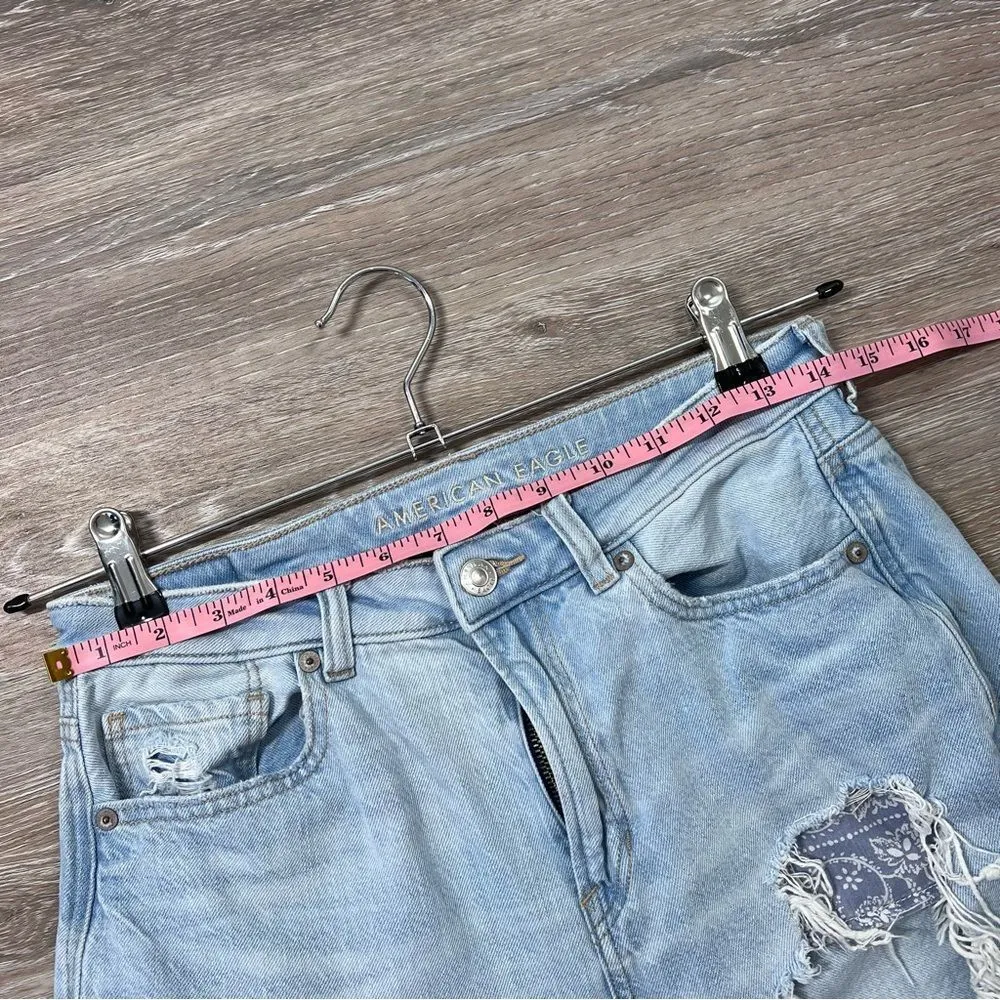 American Eagle  ultra distressed light wash mom jean‎ - Image 6