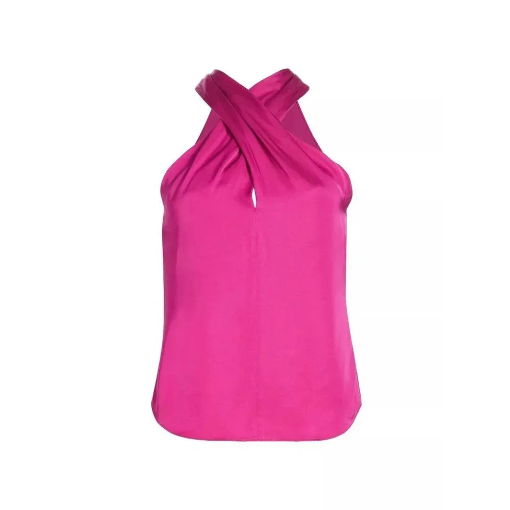A.L.C. Miranda Top in Disco Pink 4 New Womens Satin Sleeveless Blouse - Image 10