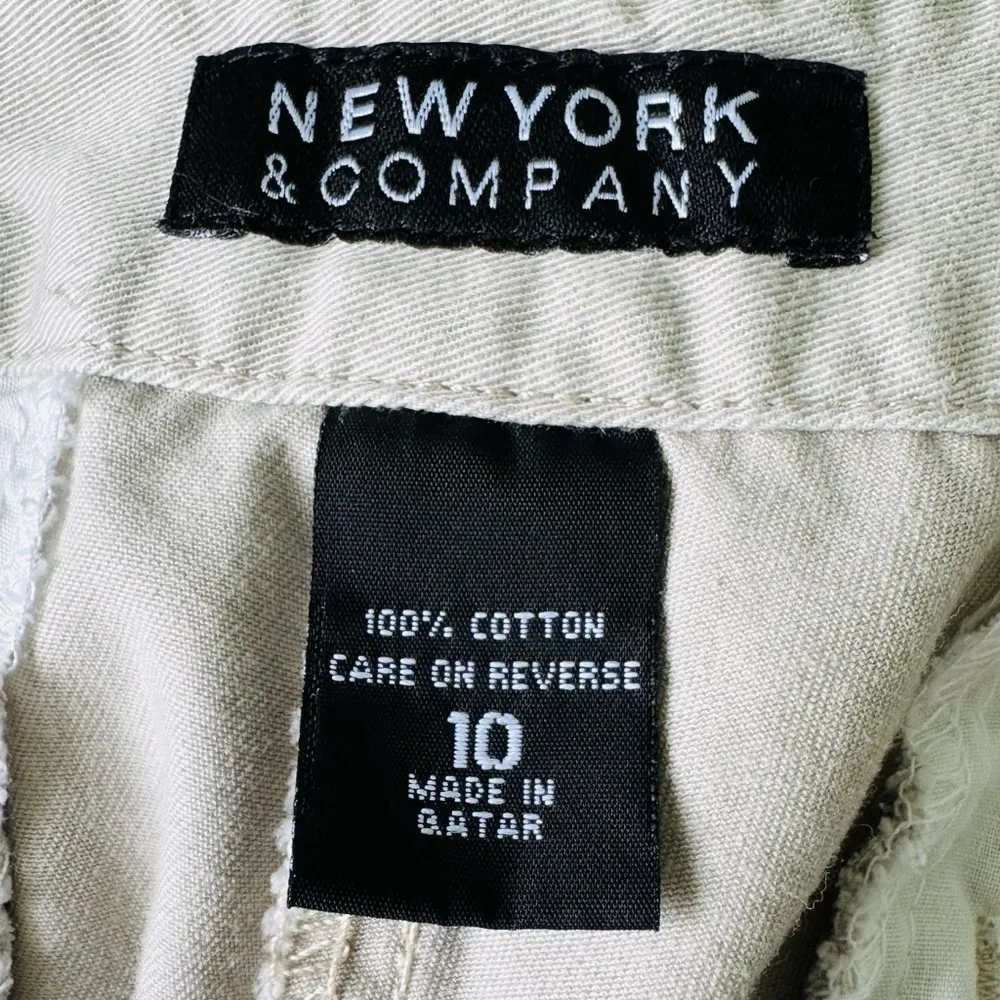 New York & Company Womens Chino Shorts Khaki Size 10 Cotton Twill Tan - Image 5