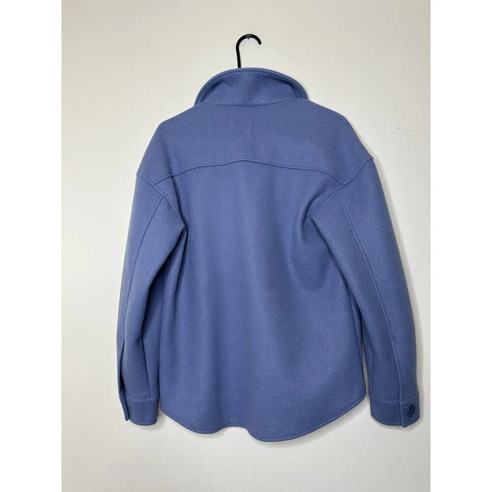 Avec Les Filles Periwinkle Blue Barn Coat Shacket Sz XS Thick Felt Feel Pockets - Image 5