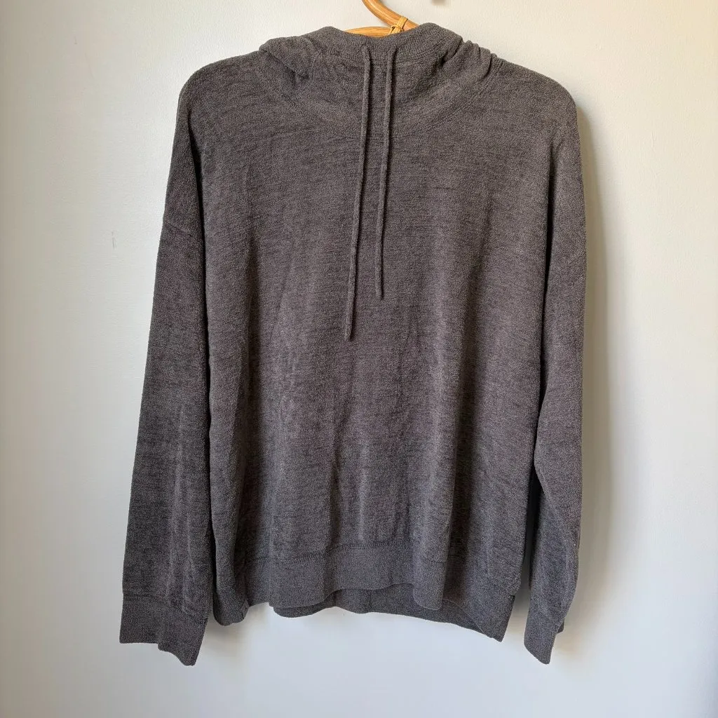 Barefoot Dreams CozyChic Funnel Neck Pullover Gray Women's Large - Image 2