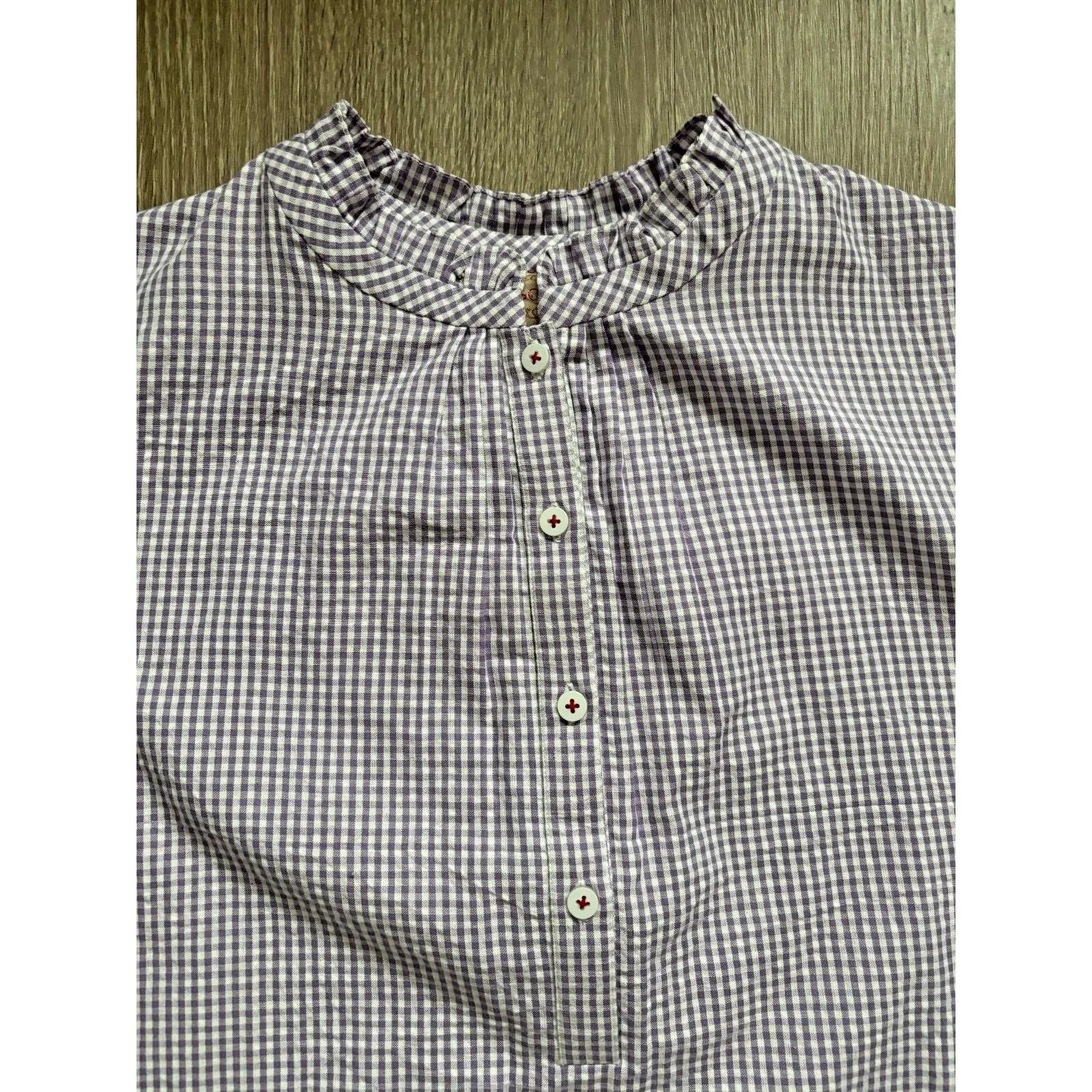 Rungolee Jacqueline Dress Womens XL Purple Gingham Midi Ruffle Cottagecore NWT - Image 5