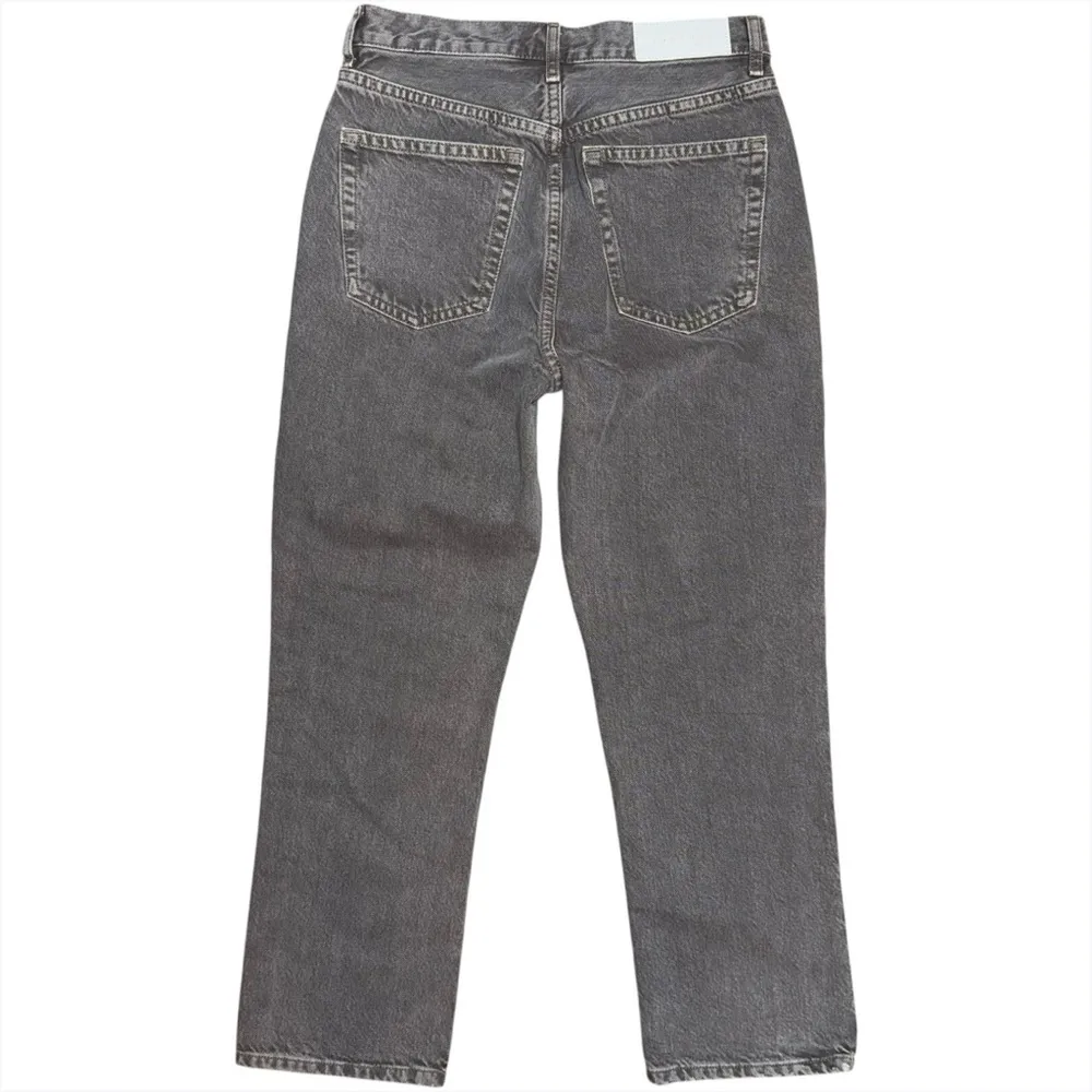 NWT Topshop Editor Straight Leg Jeans 26 x 30 High Rise Button Fly Gray Taupe - Image 2