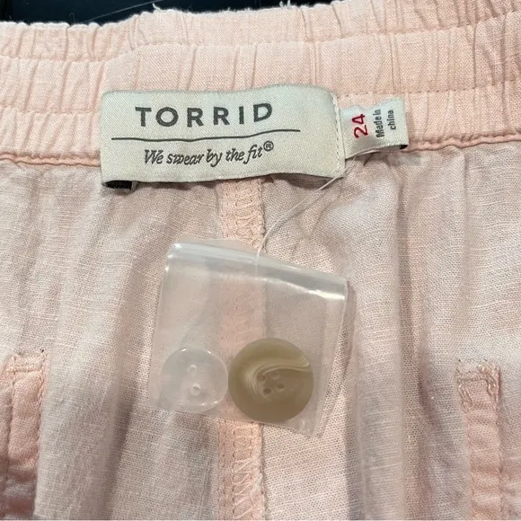NWOT Torrid‎ Blush Pink Linen Blend Mid-Rise Shorts Plus Size 24 - Image 13