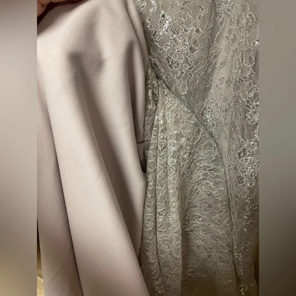 After Six - Strapless Gown in Oyster Rococo Lace - Full-Length Gown | NWT - Sz 4 - Image 12